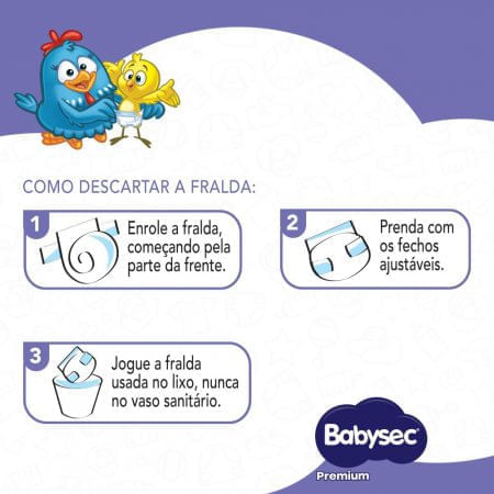 Miniatura Fralda Babysac Galinha Pintadinha Premium Tamanho P 34unidades