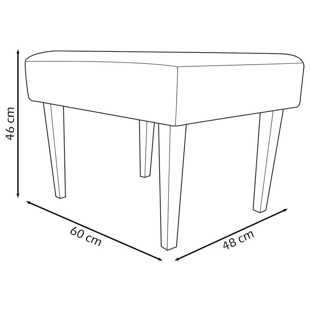 Miniatura Puff Decorativo Retangular Para Sala Recepção Charme Pé Trapézio Suede Cores