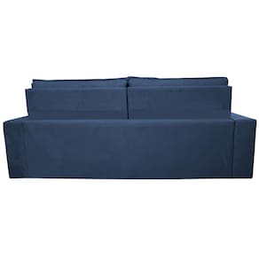 Miniatura Sofá 4 Lugares Cama inBox Belém Retrátil e Reclinável Revestido em Suede Velusoft - 230cm de largura Azul