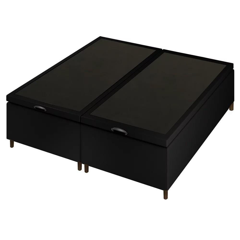 Miniatura Base Cama Box Baú Casal Queen 158cm Hit I02 Corano Preto - Mpozenato