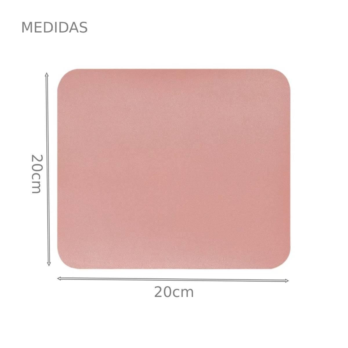 Miniatura Kit 10 Mouse Pad Pequeno 20X20 Couro Sintético Quadrado Rosa