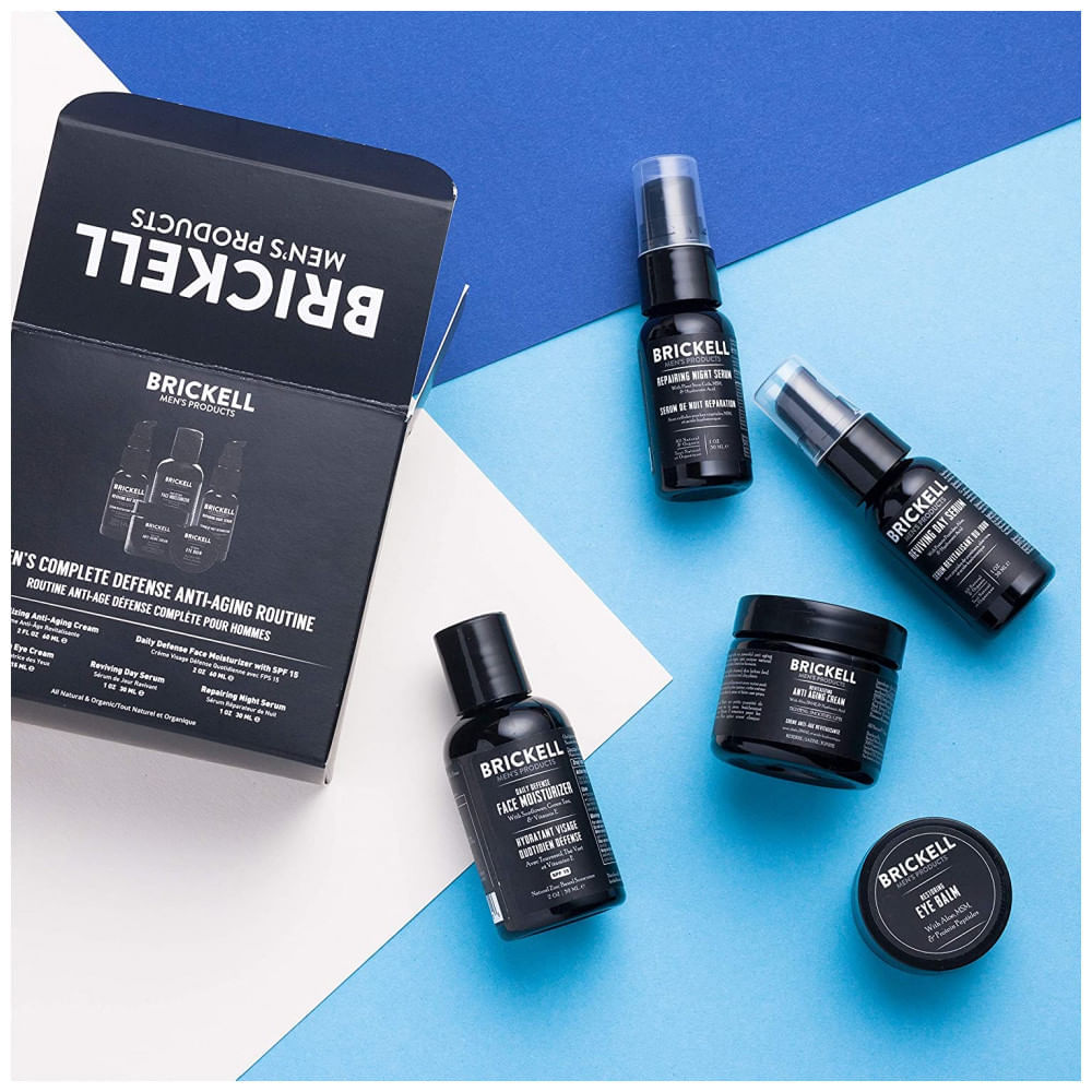 Miniatura Brickell Mens Kit Skincare para Homens com Produtos Organicos Naturais com Vitamina C 5 Produtos