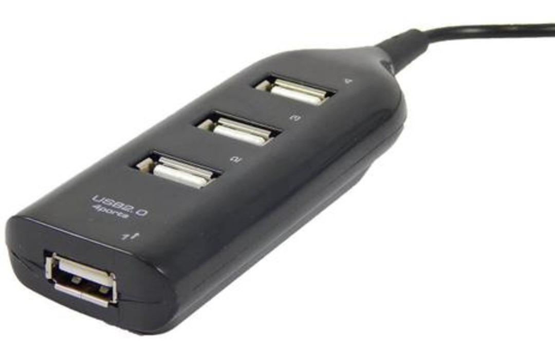 Miniatura Hub Usb Extensor De Portas Usb 2.0 4 Portas Adaptador Usb Preto - Hub - 4 portas
