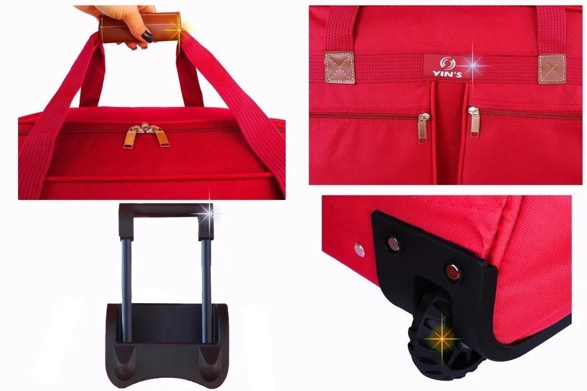 Sacola Bolsa Mala De Viagem De Bordo Média Com Rodinhas