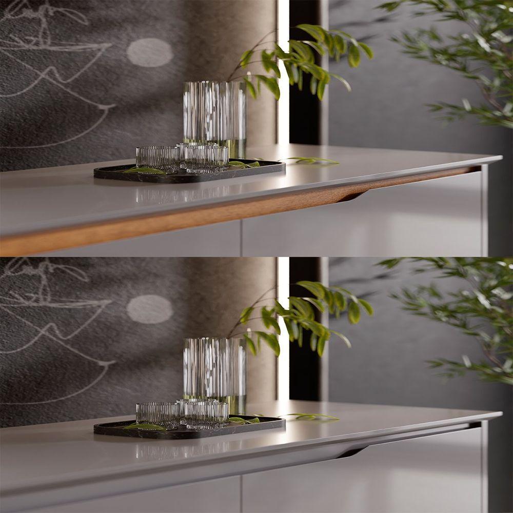 Miniatura Buffet Aparador 2 Portas E 2 Gavetas Flop Cinza