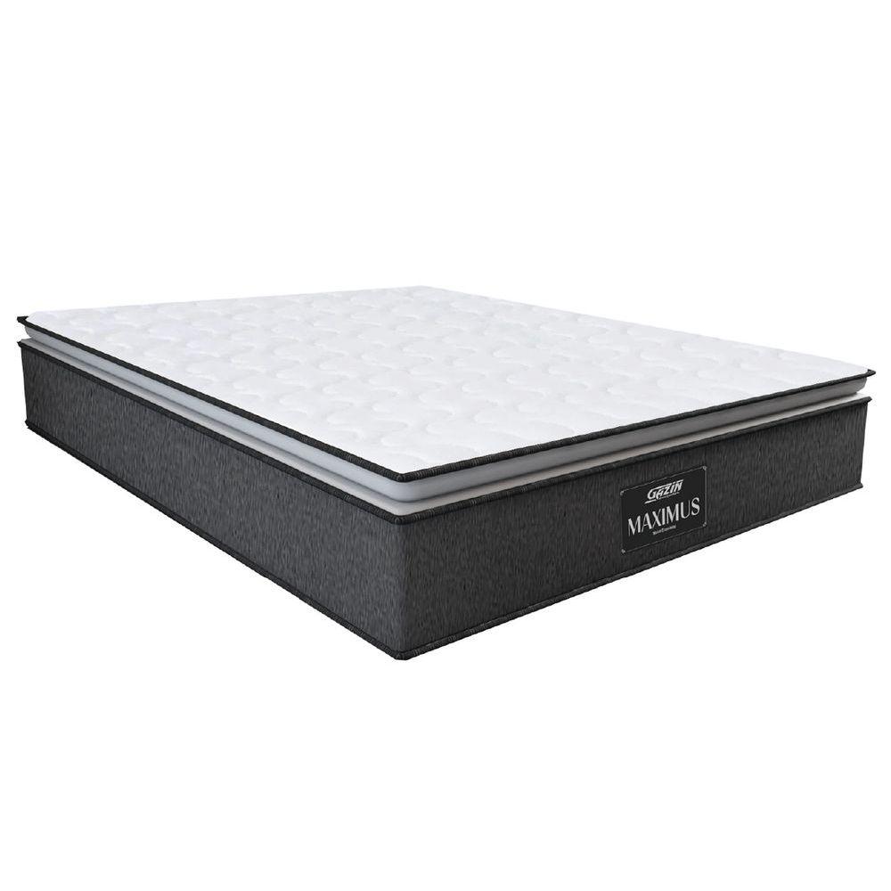 Miniatura Colchão Casal King Gazin Molas Ensacadas Pillow Top Maximus 193x203x28cm Cinza - Branco Cinza-bran