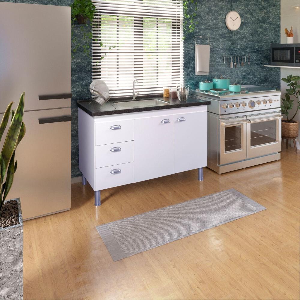 Miniatura Armário para Cozinha 114 Cm 3 Portas 3 Gavetas São Luis Branco