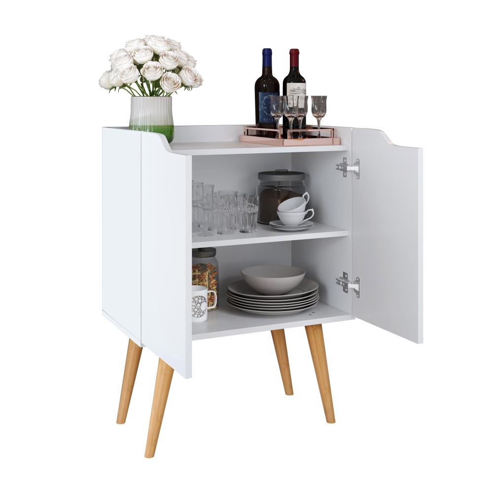 Miniatura Aparador Buffet 2 Portas Com Prateleira Retrô Veneza - Branco Acetinado - Lojas RPM