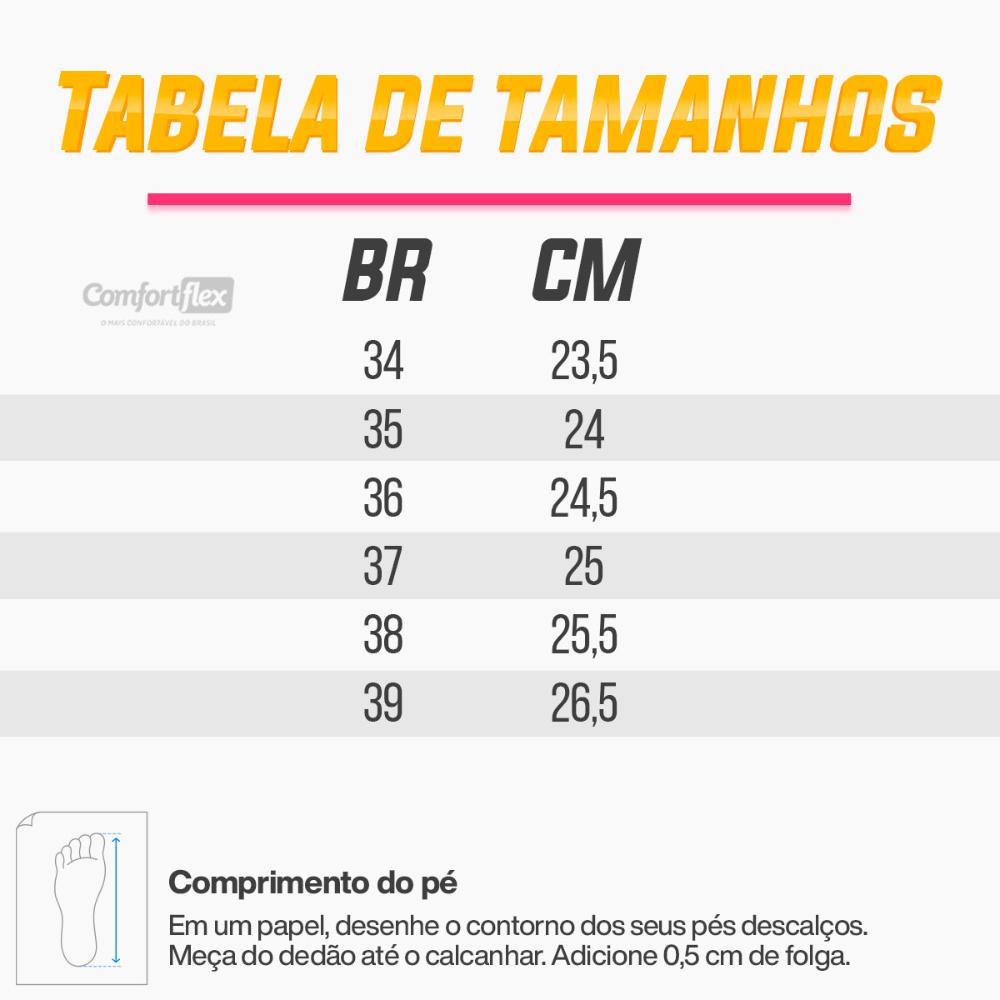 Miniatura Tênis Comfortflex Casual Elástico Feminino Preto / Branco - 34