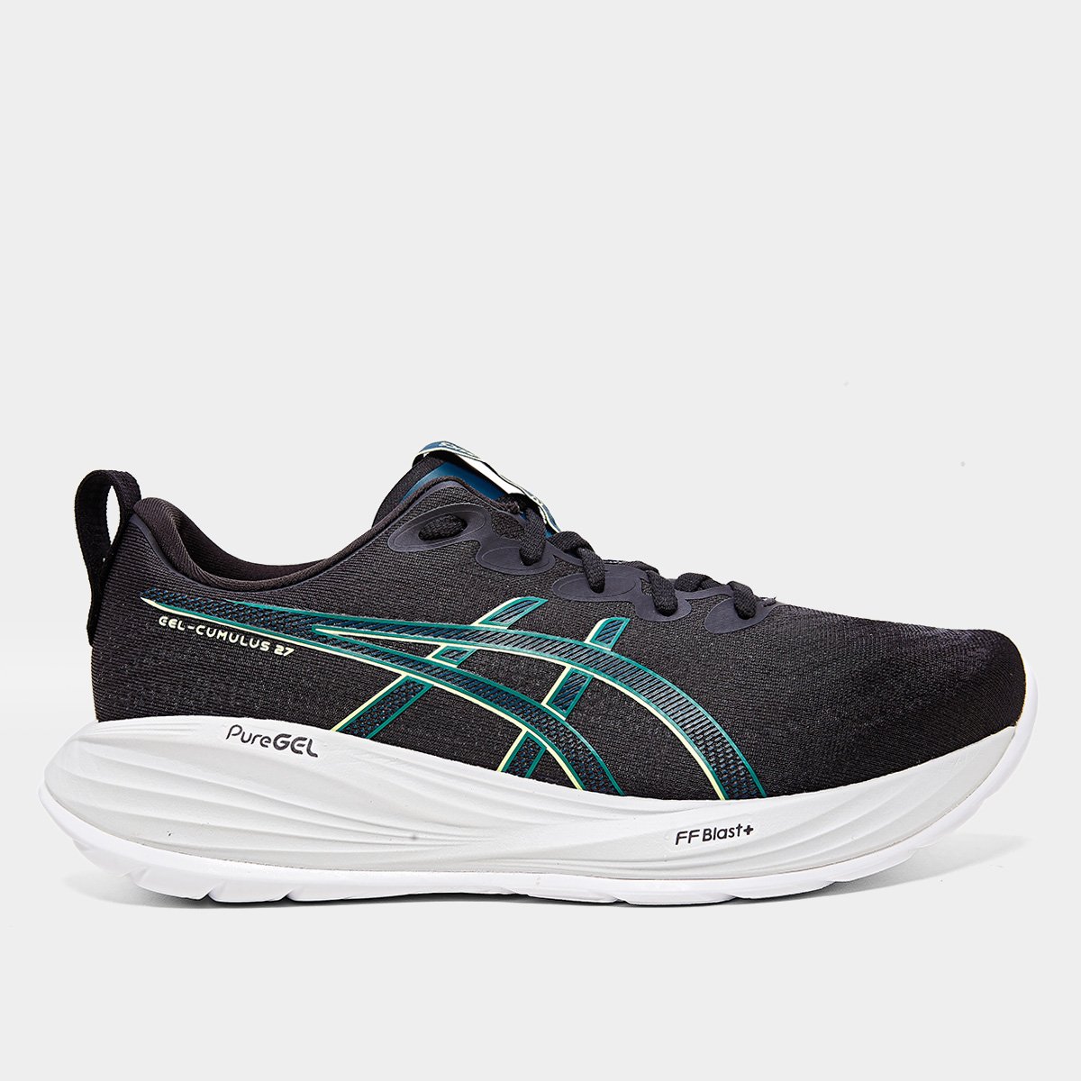 Miniatura Tênis Asics Gel-Cumulus 27 Masculino Preto+Amarelo - 39