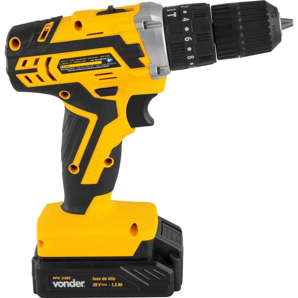 Parafusadeira Furadeira Impacto Bateria 20 Volts Pfv238l 6001000238 Vonder