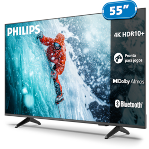 Miniatura Smart TV 55" 4K Philips 55PUG7300/78 Titan OS Pixel Precise UHD Comando de Voz Preta