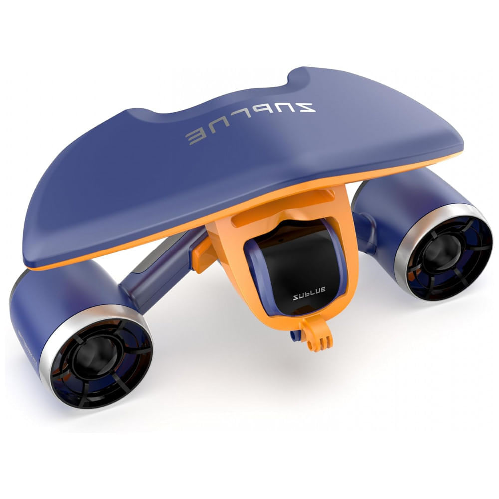 Miniatura Scooter Subaquático Sublue Mix Cinza com Dual Motor, Bateria Removível 11000mAh, 3,5 kg, Mergulho e Snorkel, Acabamento Fibra de Carbono,11,1V