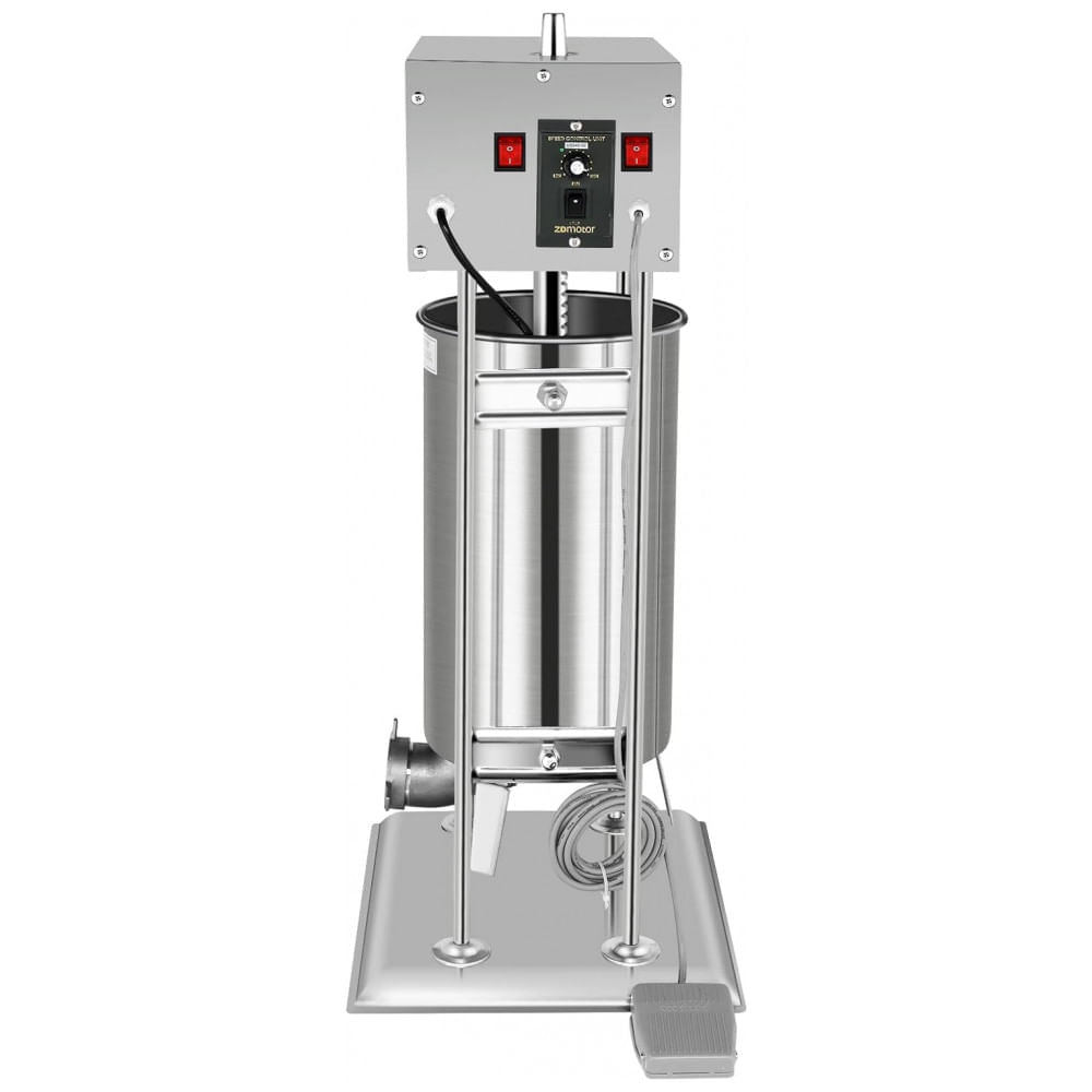 Miniatura Máquina de Encher Linguiça Elétrica ROVSUN 24,3 libras, Modeladora Vertical Ajustável de Aço Inoxidável Pesado, Enchedor de Carne com 5 Tubos