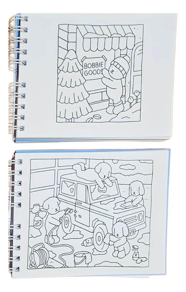 Miniatura Livros De Colorir Bobbie Goods Caderno Capa Dura Antiestress