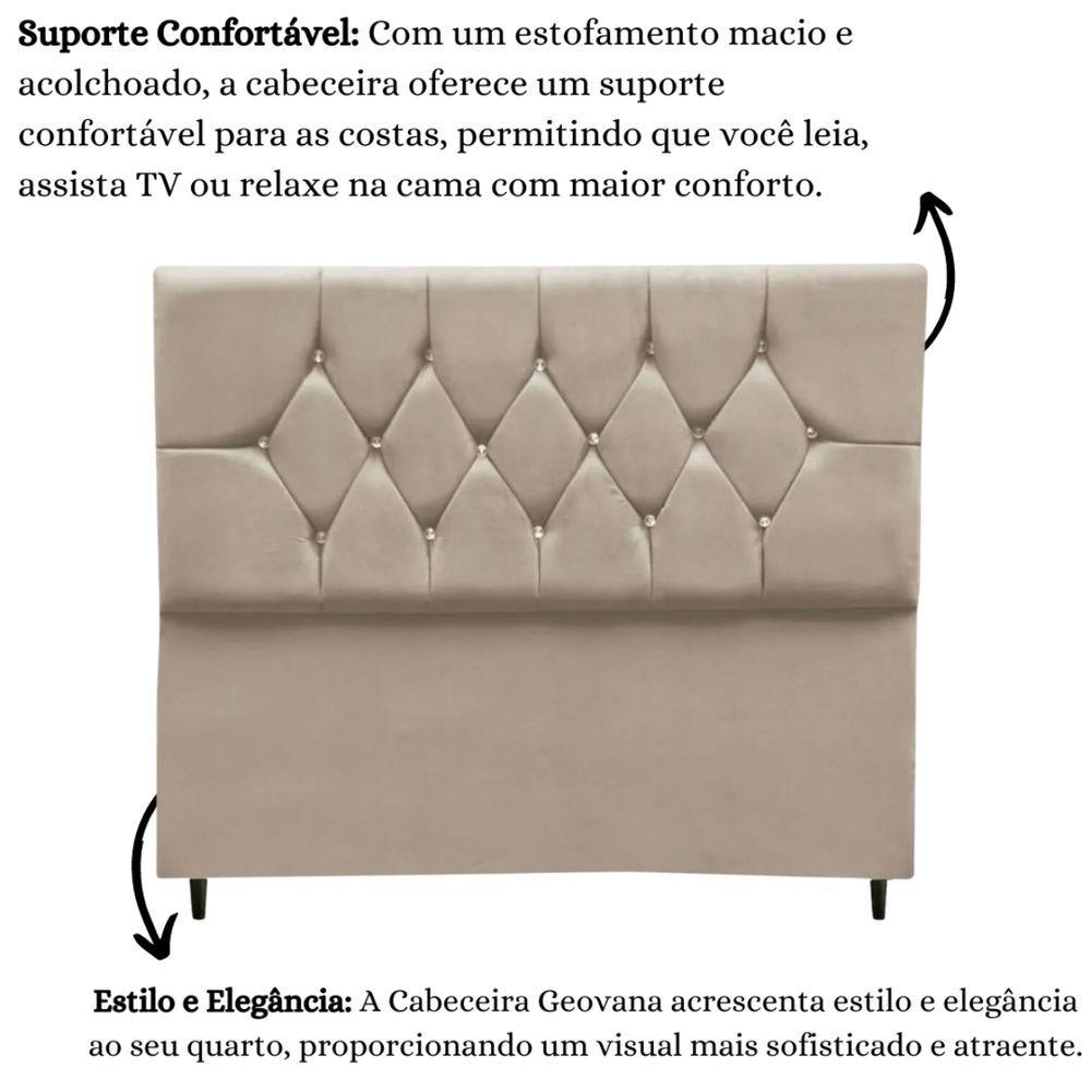 Miniatura Cabeceira Cama Box Estofada Solteiro 90 Cm Geovana Suede Bege