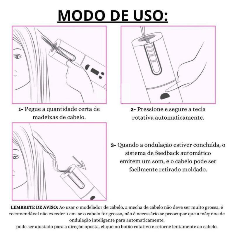 Modelador Ondulador Cachos Automático Sem Fio Portátil