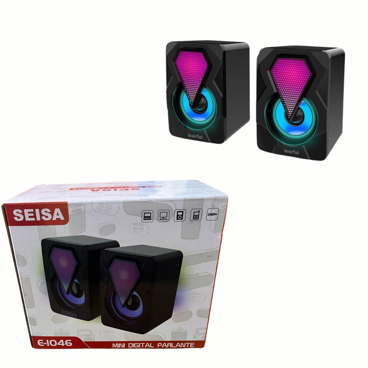 Miniatura Caixa Som Rgb Led Computador Pc Gamer Luz Respiração Fria