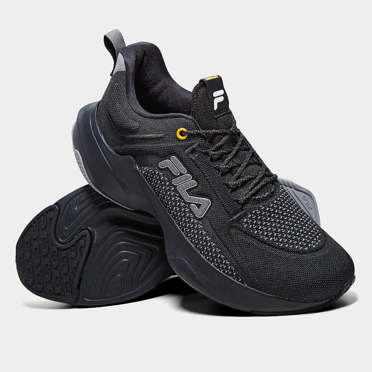 Miniatura Tênis Fila Master Masculino Preto+Amarelo - 37