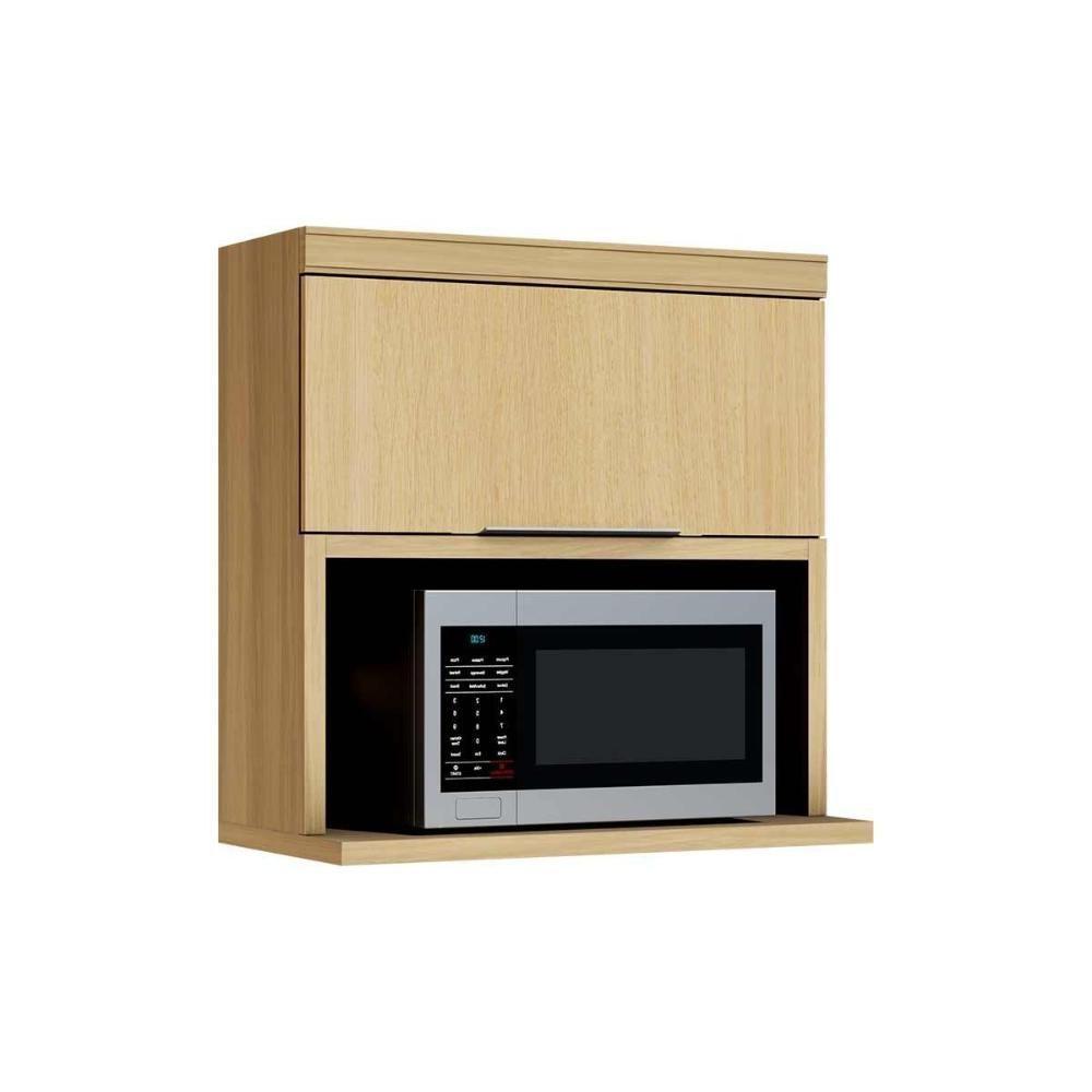 Miniatura Armário Aéreo Para Cozinha Marquesa Com 1 Porta Basculante E Nicho Microondas 80cm Nature