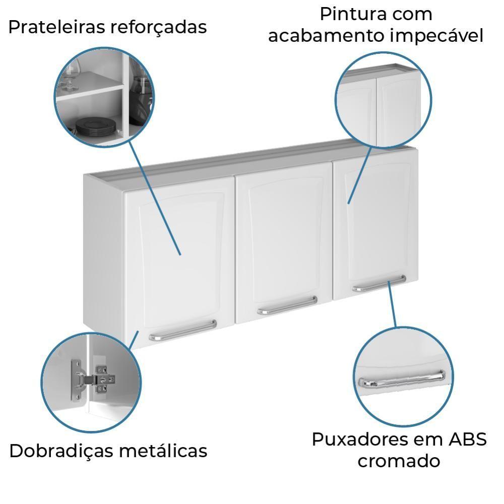 Miniatura Armário De CozinhaC/ 3 Portas Aéreo Modulo Suspenso Branco