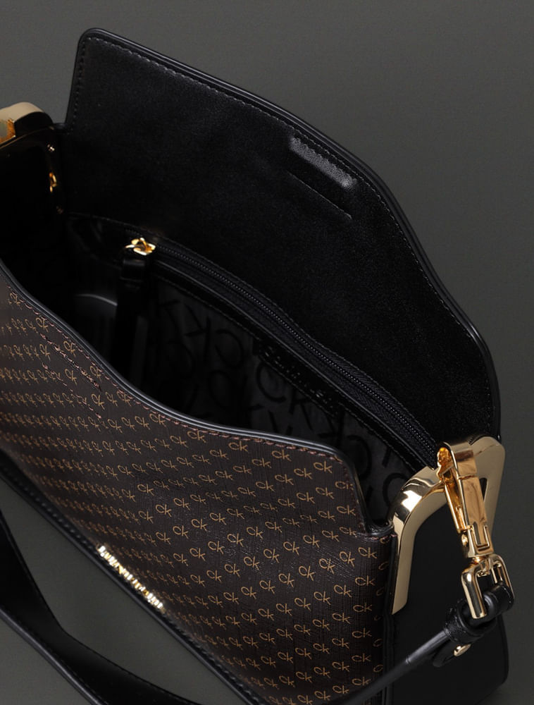 Miniatura Bolsa Feminina Monograma Calvin Klein - Marrom Bolsa Feminina Monograma Calvin Klein Marrom u