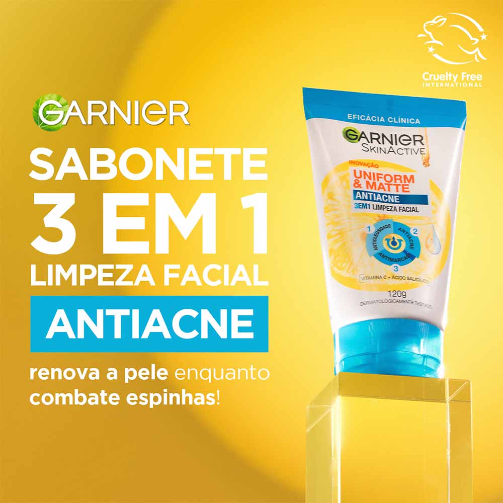 Miniatura Garnier Skin Antiacne Kit - Hidratante Facial + Sabonete Facial 3 em 1 Kit