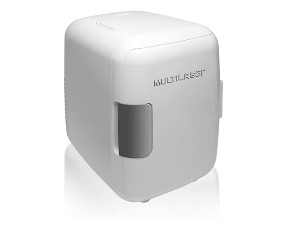 Miniatura Mini Geladeira Multilaser 4L 6 Latas de 350ML Cabo DC Branca 12V