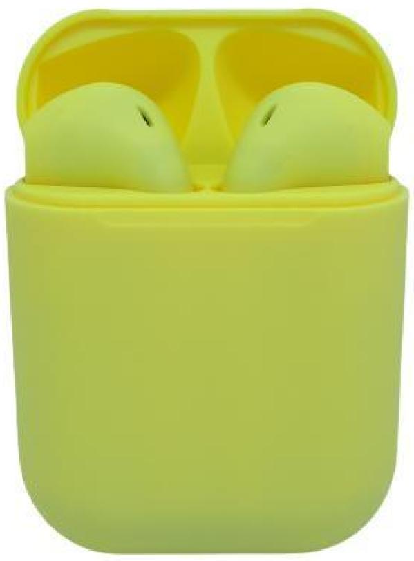 Miniatura Fone De Ouvido Sem Fio I12 Tws Bluetooth Com Touch - Amarelo