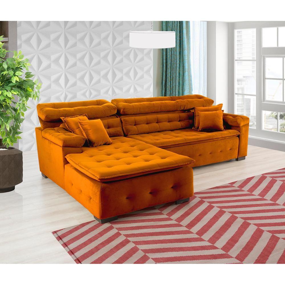 Miniatura Sofá Retrátil e Chaise Orlando 220x210 terra
