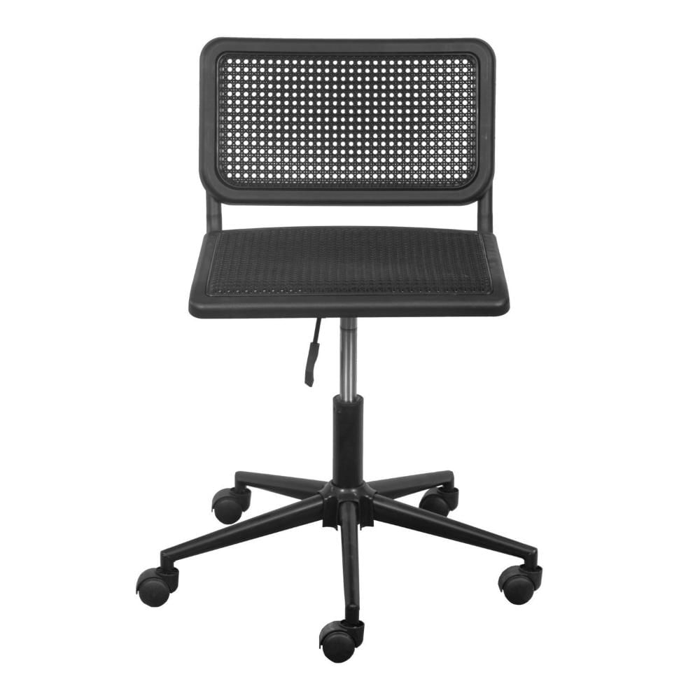 Miniatura Cadeira sem Braço e Base Rodízio Cesca Preta