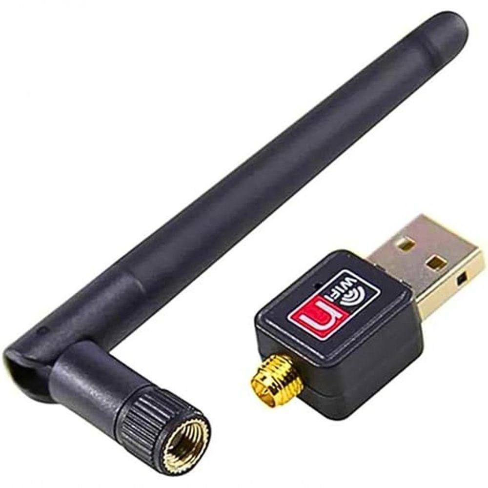 Miniatura Adaptador Usb Wireless Wi-fi Band 1.800mbps Rede 2462mhz-2.0 Ethernet Com Antena Para Computador