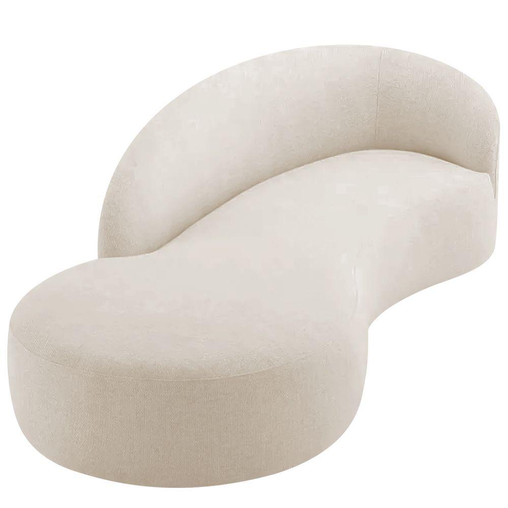 Divã Recamier Orgânico França 200cm Lado Esquerdo Linho - Amarena Moveis Cor Azul Royal