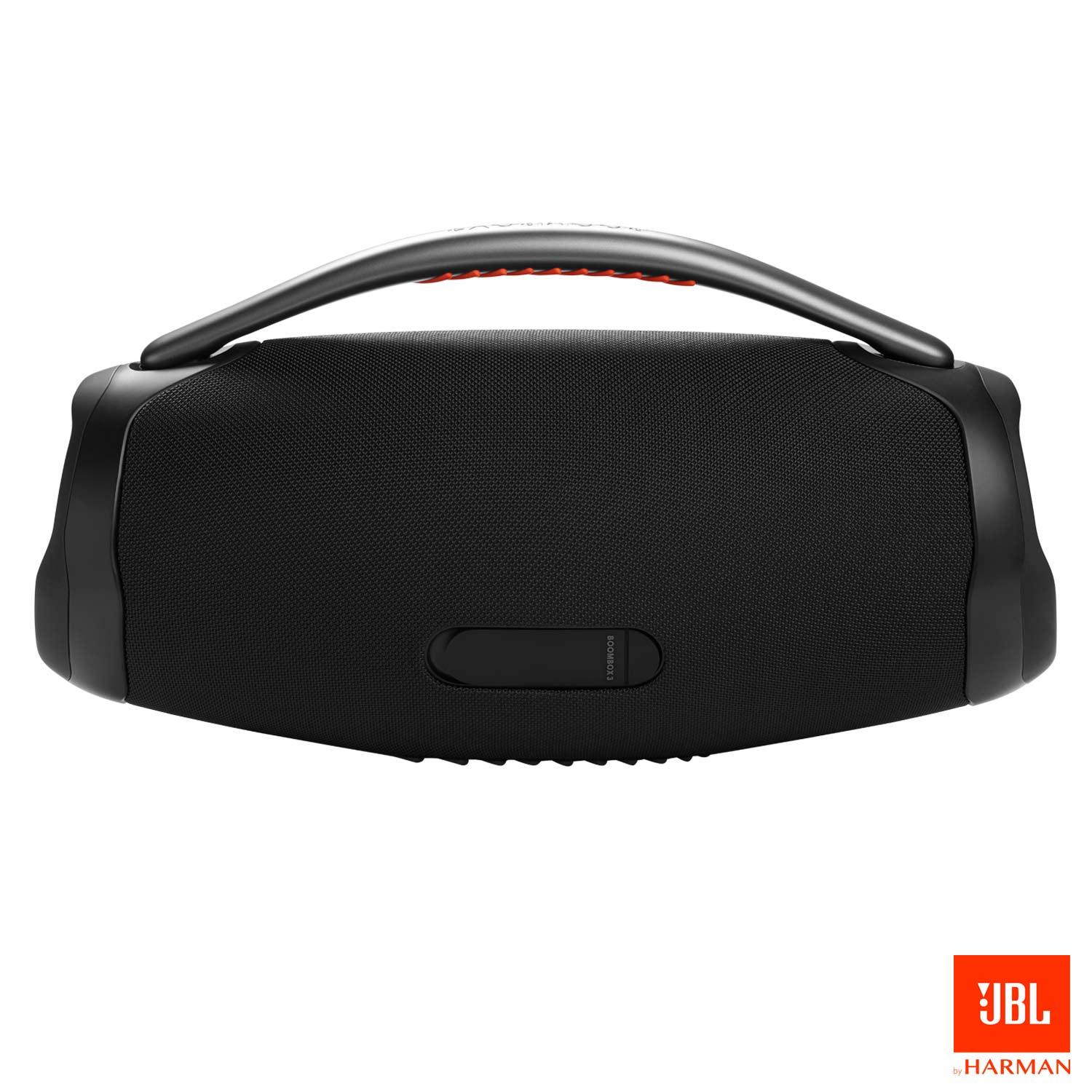 Miniatura Caixa De Som Bluetooth JBL Boombox 3 Preta Até 24h de Reprodução IP67 À Prova d´água 130W Bivolt