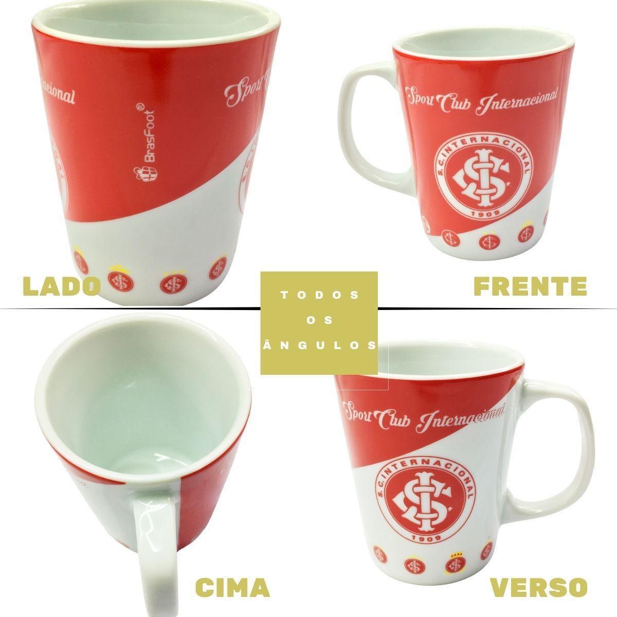 Miniatura Kit 4Un Caneca Xícara Porcelana Reforçada 260Ml Café Escudo