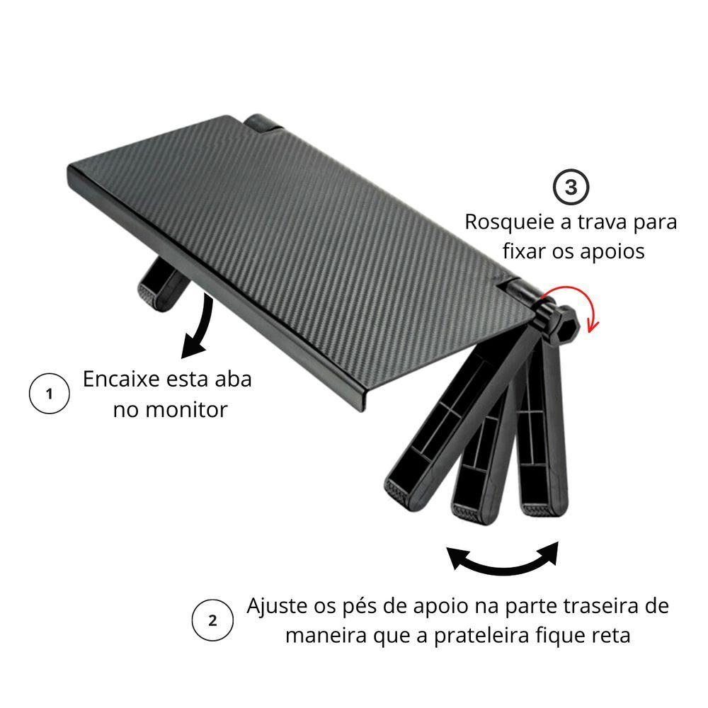 Prateleira Organizadora Para Monitor Tv Computador Porta Roteador Acessórios