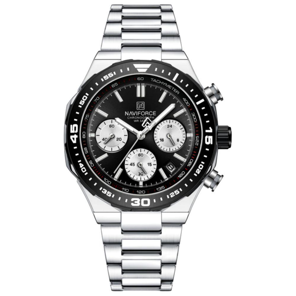 Miniatura Relogio De Pulso Masculino De Quartzo Design Casual Esportivo Luminoso Impermeável Prata