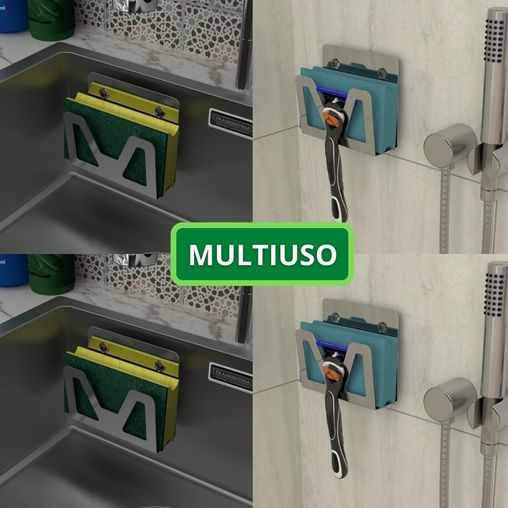Porta Esponja De Pia Inox Com Ventosa Suporte Bucha Elg