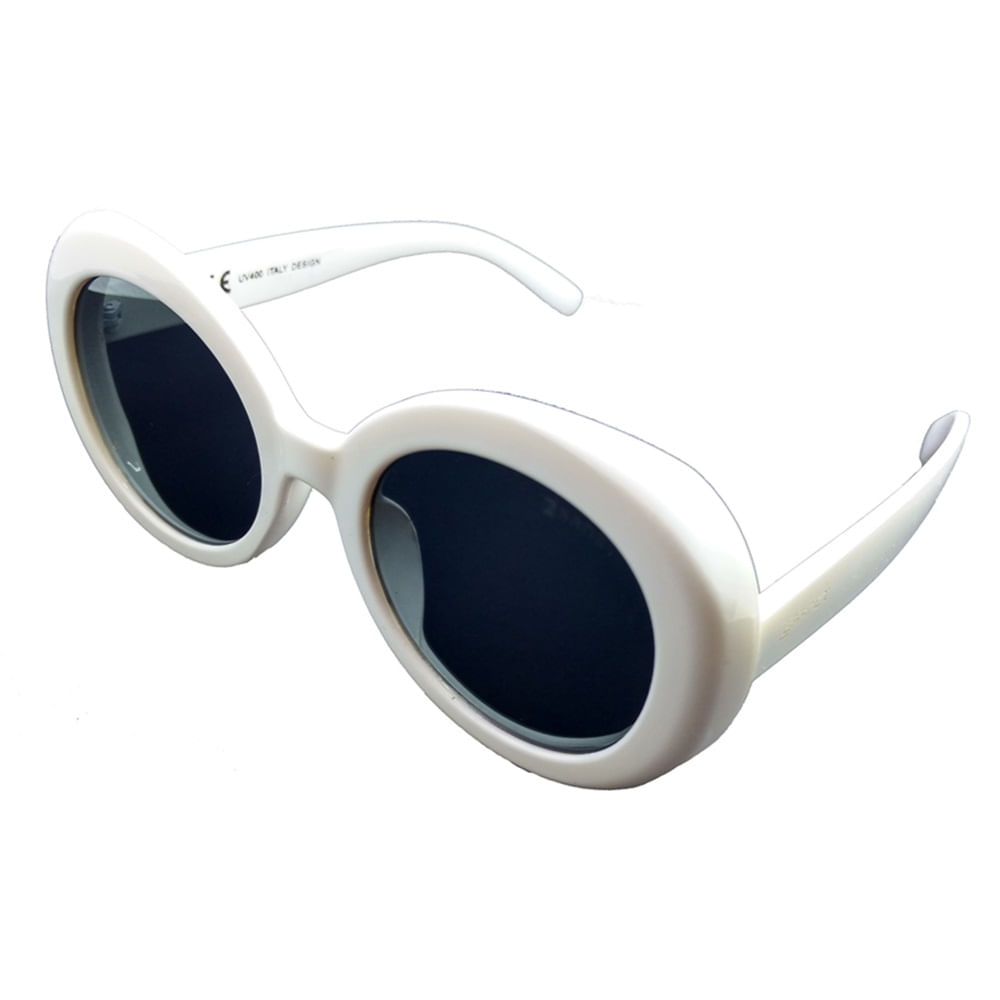 Miniatura Óculos De Sol Lente UVA Garnet Redondo Flat Acetato Branco