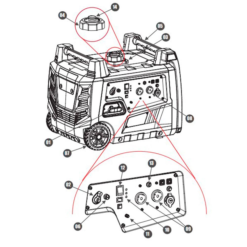 Miniatura Gerador Gasolina 3,5kva Digital TG3500ISPERXP Partida Elétrica 220v TOYAMA