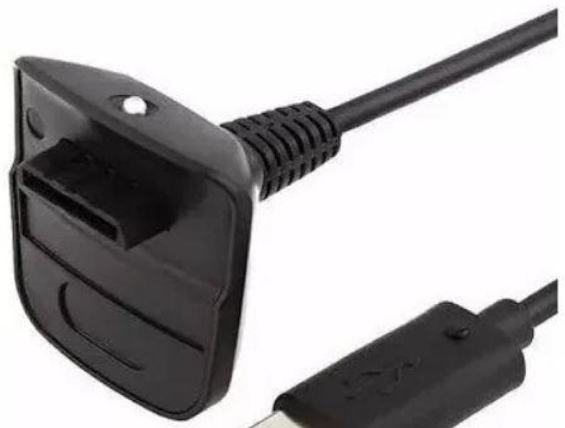 Bateria Para Controle Xbox 360 Com Cabo E Carregador Preto