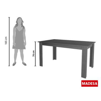 Miniatura Conjunto Sala de Jantar Rosie Madesa Mesa Tampo de Madeira com 4 Cadeiras Rustic/Floral Lírio Bege Cor:Rustic/Floral Lírio Bege