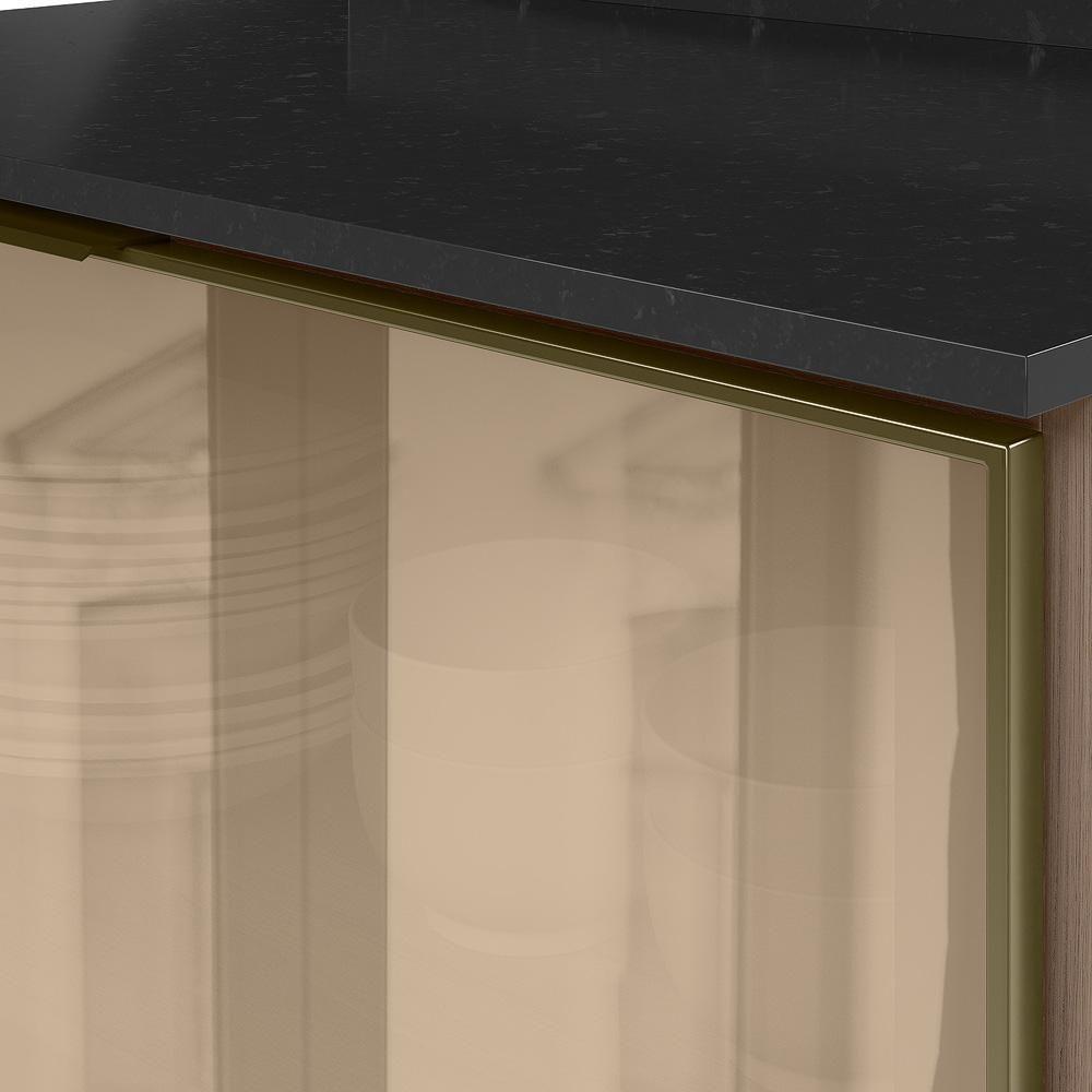 Miniatura Balcao Tampo 2g Vidro 80cm Mdf Kali 16415 Nicioli Carvalho Toq Chumbo