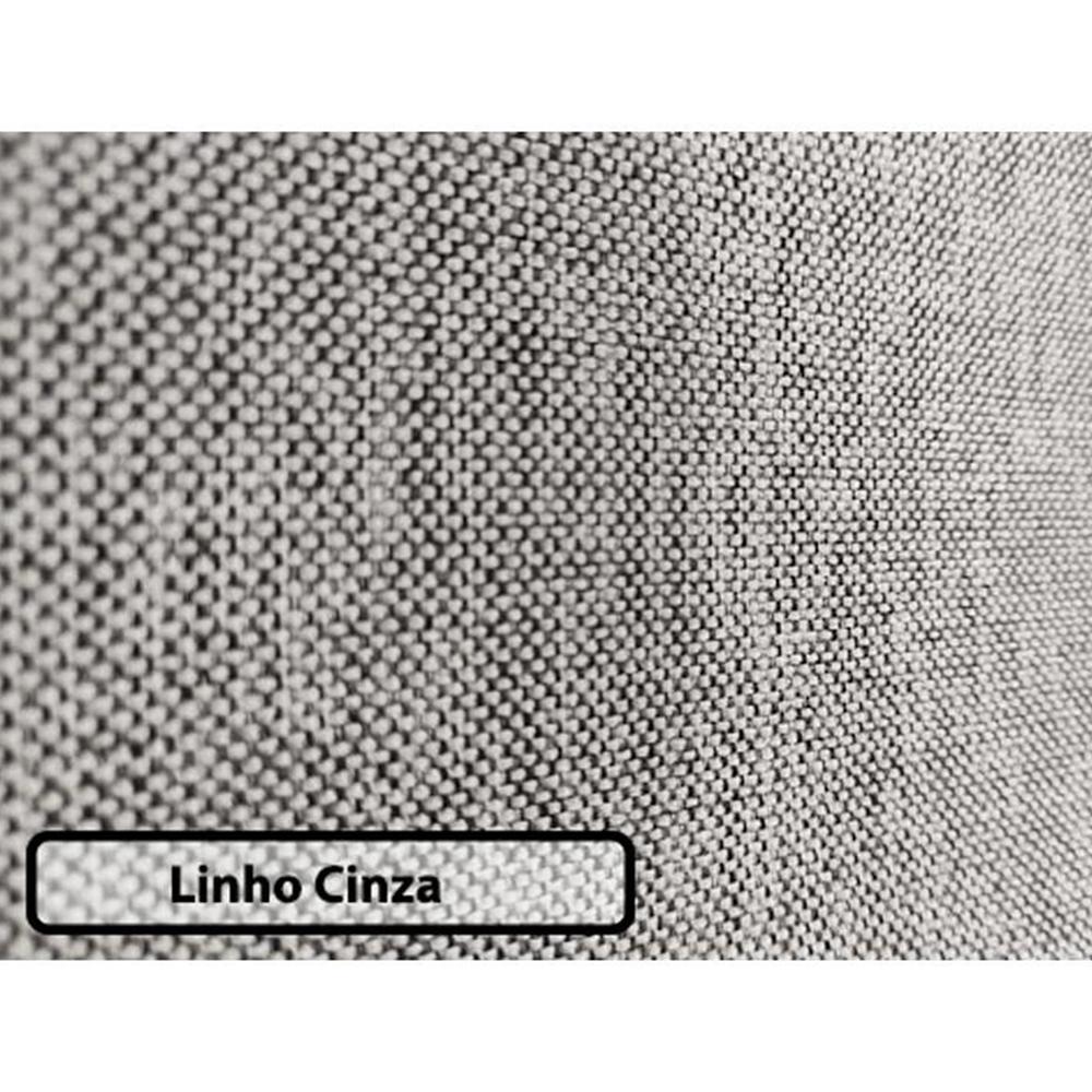 Miniatura Sofá 3 Lugares e Puff Herval Clean, Linho Cinza