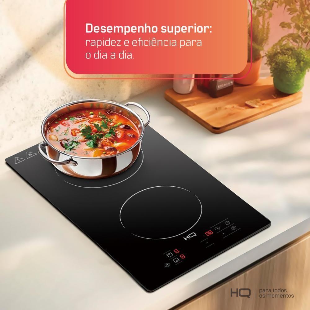 Cooktop De Indução Embutir HQ 2 Bocas Painel Touch 3500W Preto HQ-IDE3502 220V