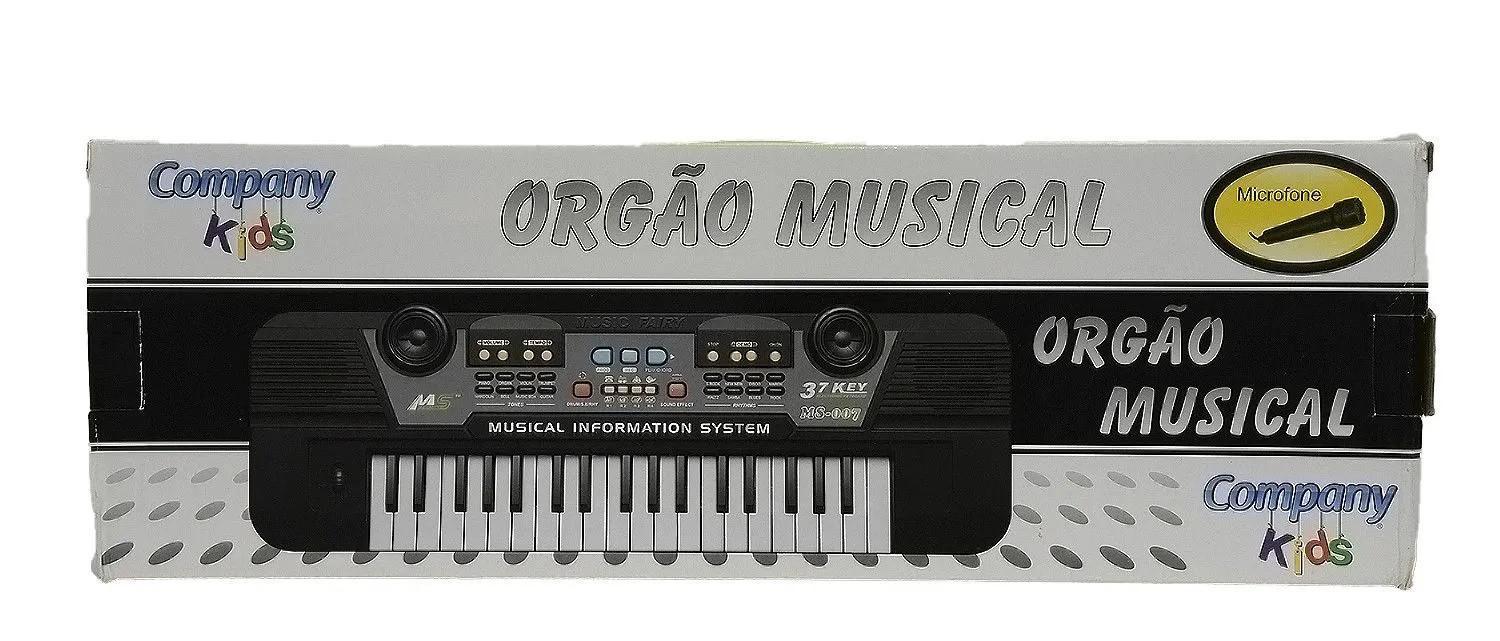 Miniatura Teclado Infantil Eletrônico Musical Com Microfone - Preto