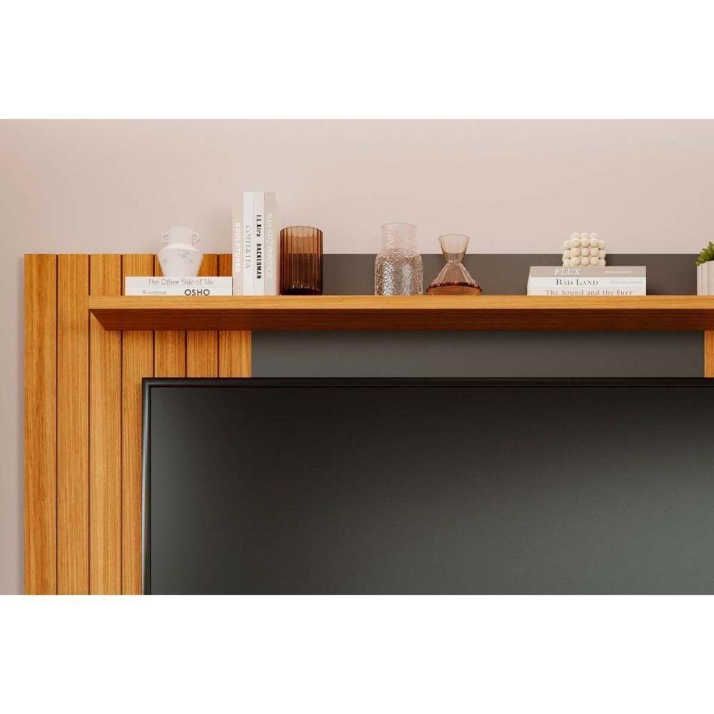 Miniatura Home P/tv Até 70 Pol Santiago C/ Prateleiras E Nichos 180x135cm Cinamomo/off White - Permóbili