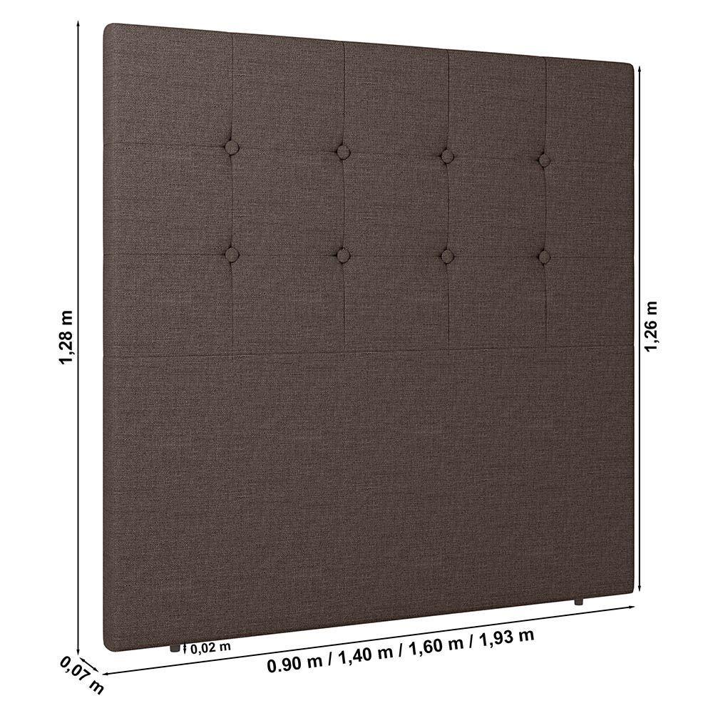 Cabeceira Cama Box Solteiro Luana 90cm Linho Marrom - Abmaza