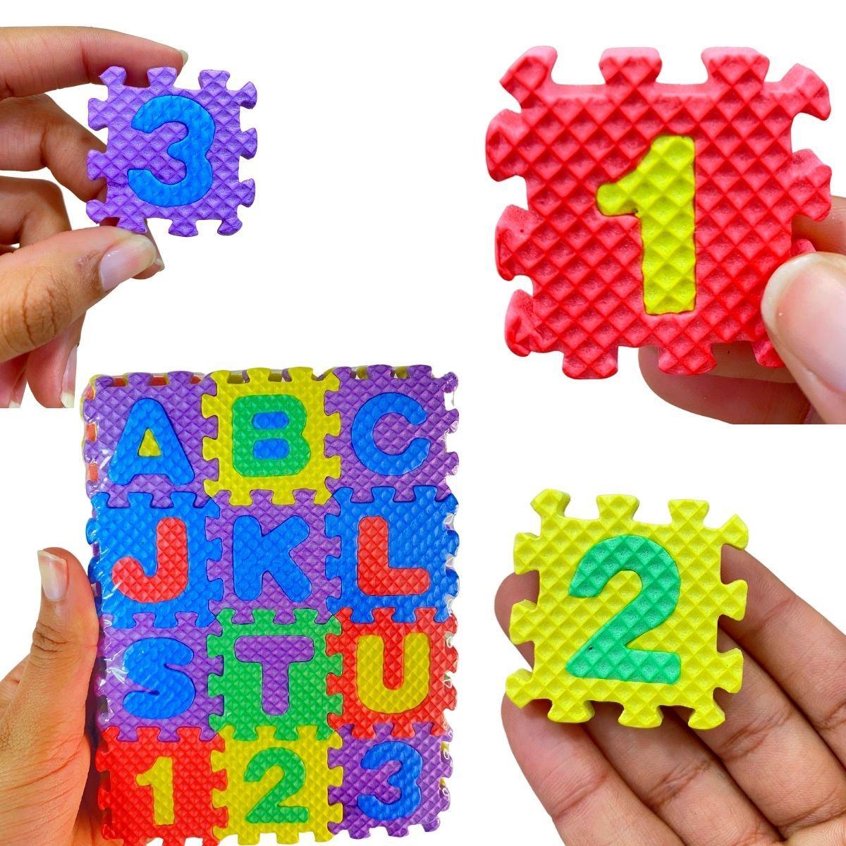 Miniatura Tapete Didático Eva Infantil Letras Números Tatame Alfabeto