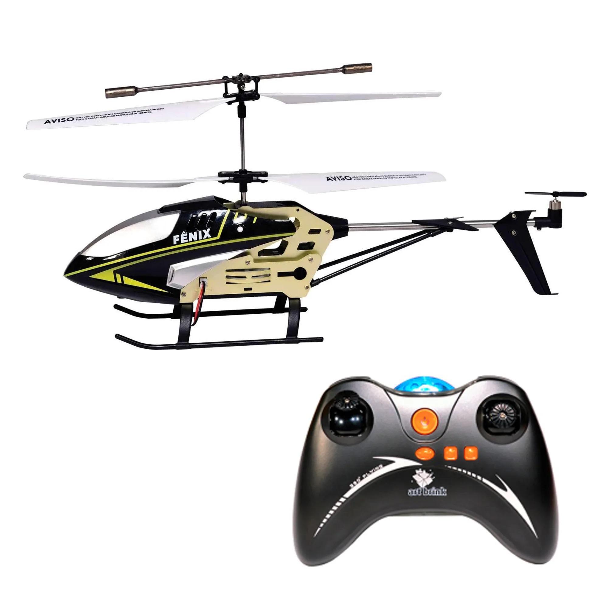 Miniatura Helicóptero Controle Remoto Fênix 2 Canais - Preto